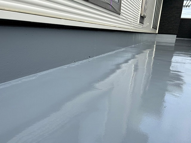 富士河口湖町　ベランダ　バルコニー　ウレタン　防水工事